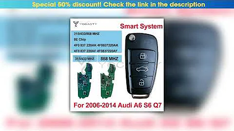 Flash Sale YOCASTY 4F0837220AK 4F0837220AF 4F0 837 220AF Smart Fob Flip Key 8E Chip 315 434 868 MHZ