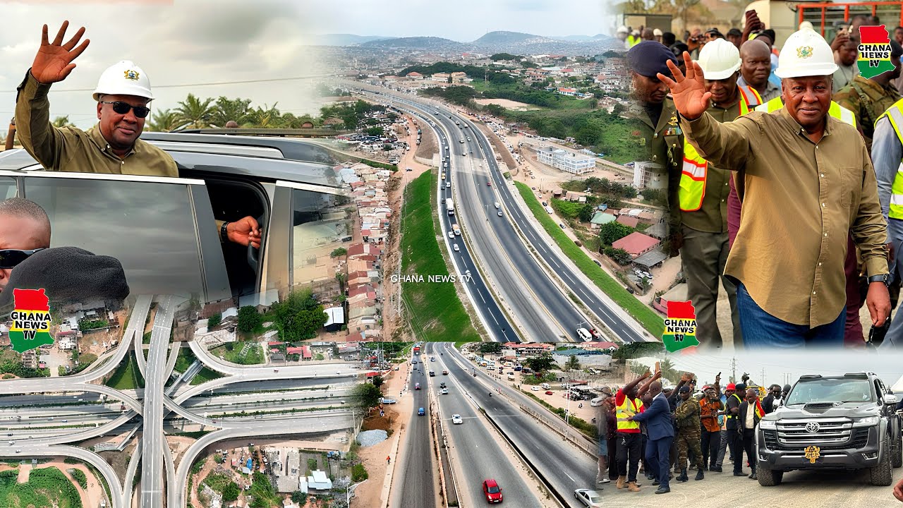 Nation Builder Prez Mahama Happily tours Ofankor-Nsawam Highway,Expresses satisfaction with progress
