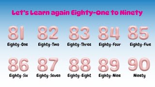 Learn Numbers 81 to 90 | Fun Counting with Break Down for Kids | YuviSharma @yuvisharma_tv25