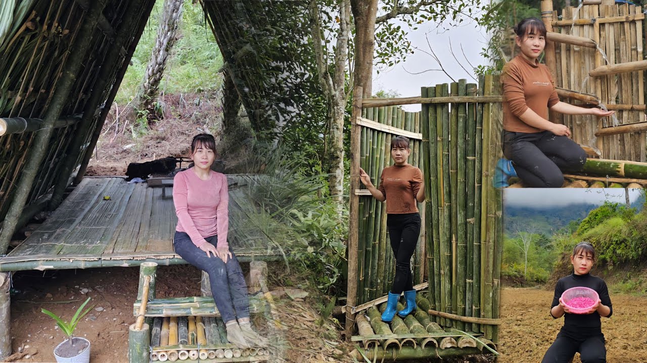 90 Days: The Girl Spent in the forest Building a Beautiful Bamboo House ...