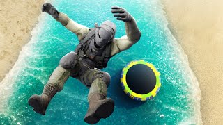 GTA 5 Elite Soldier • Water Trampoline Jumps and Fails!