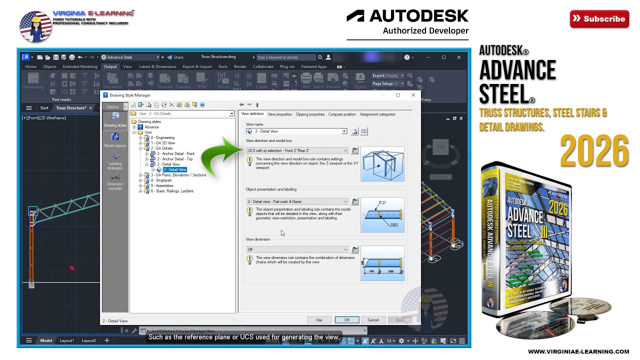 Advance Steel 2026 Tutorial | Custom Shop Drawings | Lesson 12 | Preview