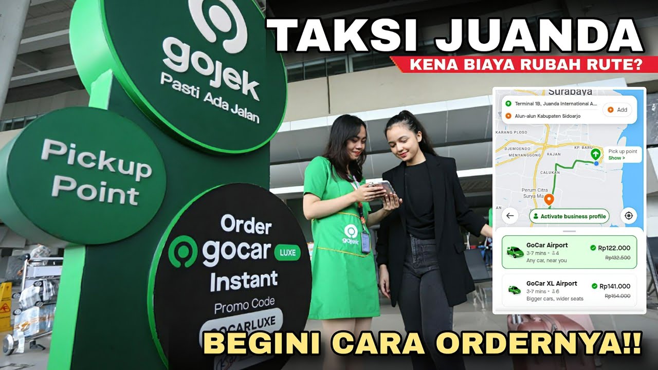 NAIK TAKSI ONLINE DI BANDARA JUANDA SURABAYA, KENA BIAYA RUBAH RUTE??
