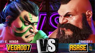 SF6 | Vega007 (E. Honda) VS ASASE (Zangief) | High Level Match