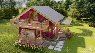 6x5 Meters Cozy and Gergeous Small House with Loft Design You've Ever Seen