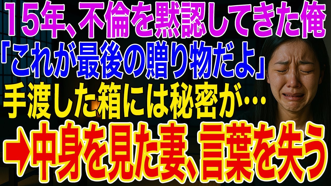 【修羅場】娘のために妻の不倫を15年間見過ごした俺…記念日に「これが最後の贈り物だよ」➡直後、妻の表情が凍りつく…