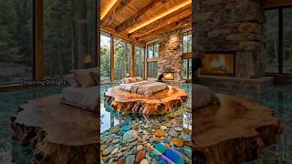 Wow! Incredible bedroom design with epoxy pebble floors! 🤯👏#interiordesign #homedesign