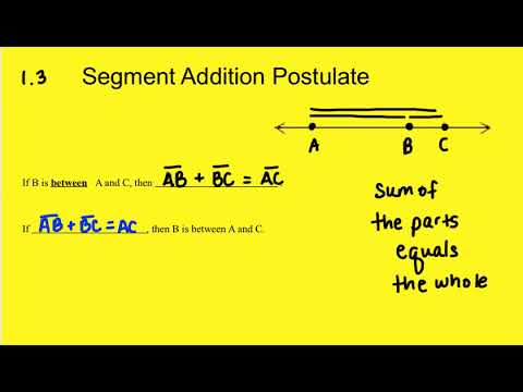 Coach Fred's Geo ~ Segment Addition Postulate