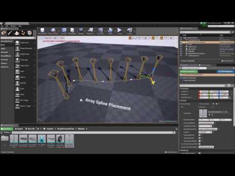 Unreal Engine 4 - Array Placement Tools - Array Spline Placement
