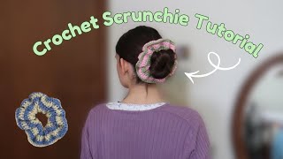 Crochet Scrunchie | Striped Puffy Scrunchie [Crochet Tutorial] (beginner friendly!)