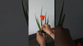 Famous paper craft....Rose flower arrangement..#arrangement #rose Wealth