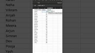 Pass and Fail 😱 Formula in Excel #excel #exceltutorial #excelformula #exceltips #exceltricks #shorts