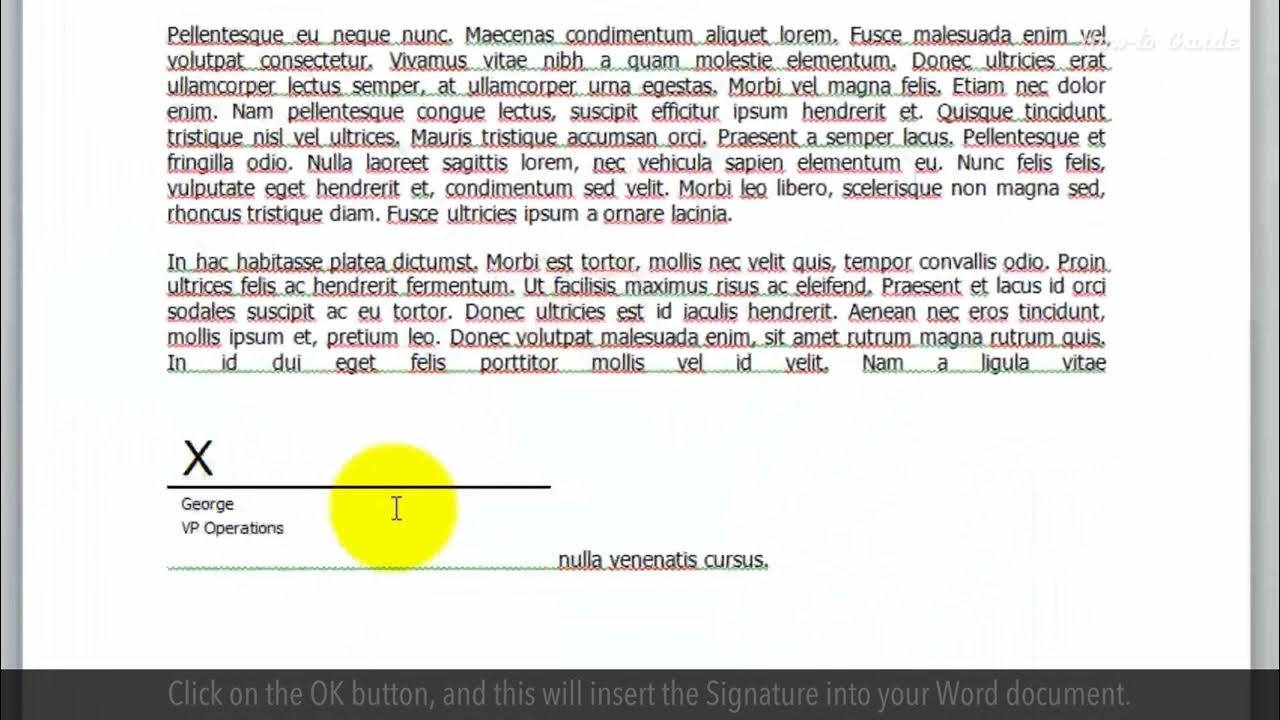 How to Insert a Signature into Microsoft Word