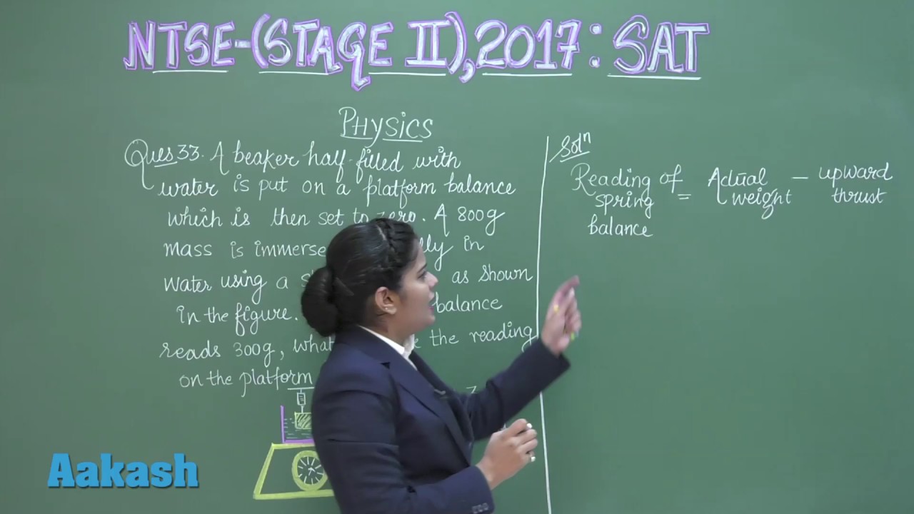NTSE (Stage-II) 2017 Video Solutions for SAT Physics Question 33
