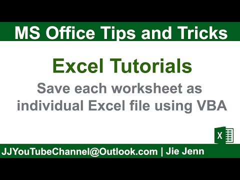 How to Save Each Worksheet as Individual Excel File using ...