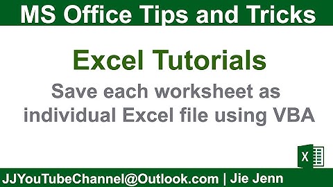 How to Save Each Worksheet as Individual Excel File using VBA | Excel VBA Tutorial
