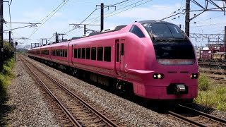 E653系U107編成 ハマナス色 東新潟駅高速通過シーン