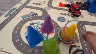Playing ring toss at home CircleCraft 31 Pcs. Plastic Cones and Rings Games Ring Toss Games for Adul