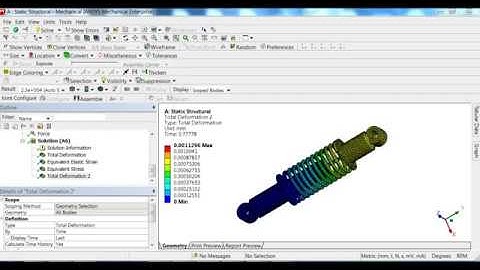 static structural analysis of shock absorber | ANSYS workbench tutorial