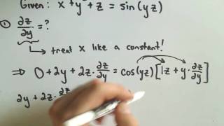 MultiVariable Calculus - Implicit Differentiation  - Ex 2