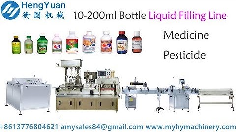 10-200ml liquid gravity bottle filling capping machine, aluminium foil sealing labeling  line