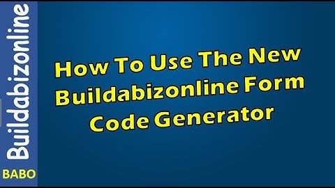 Inline Form Code Generator | Buildabizonline