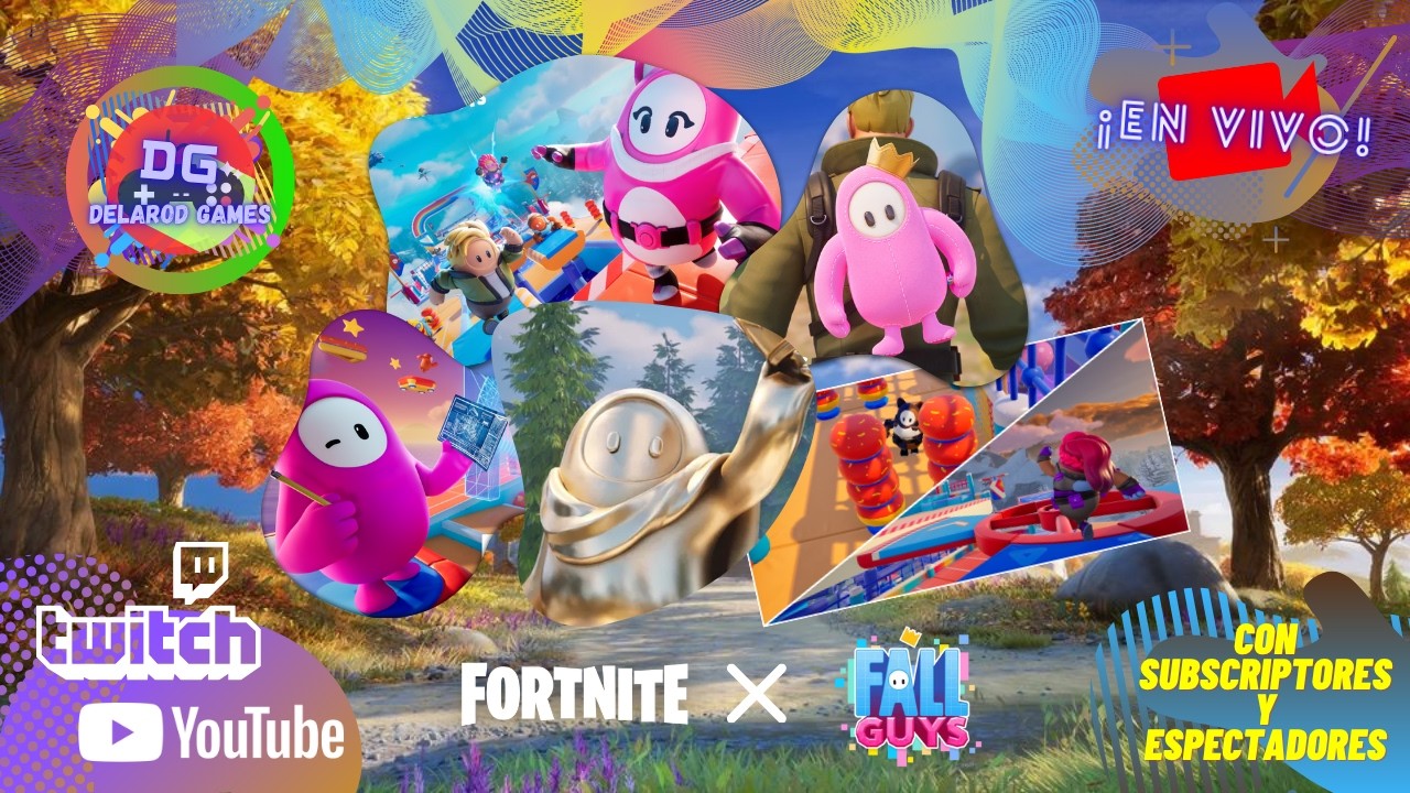 Completando Misiones y Subiendo Niveles Con Subs | Fall Guys / Fortnite | RickyDelarod