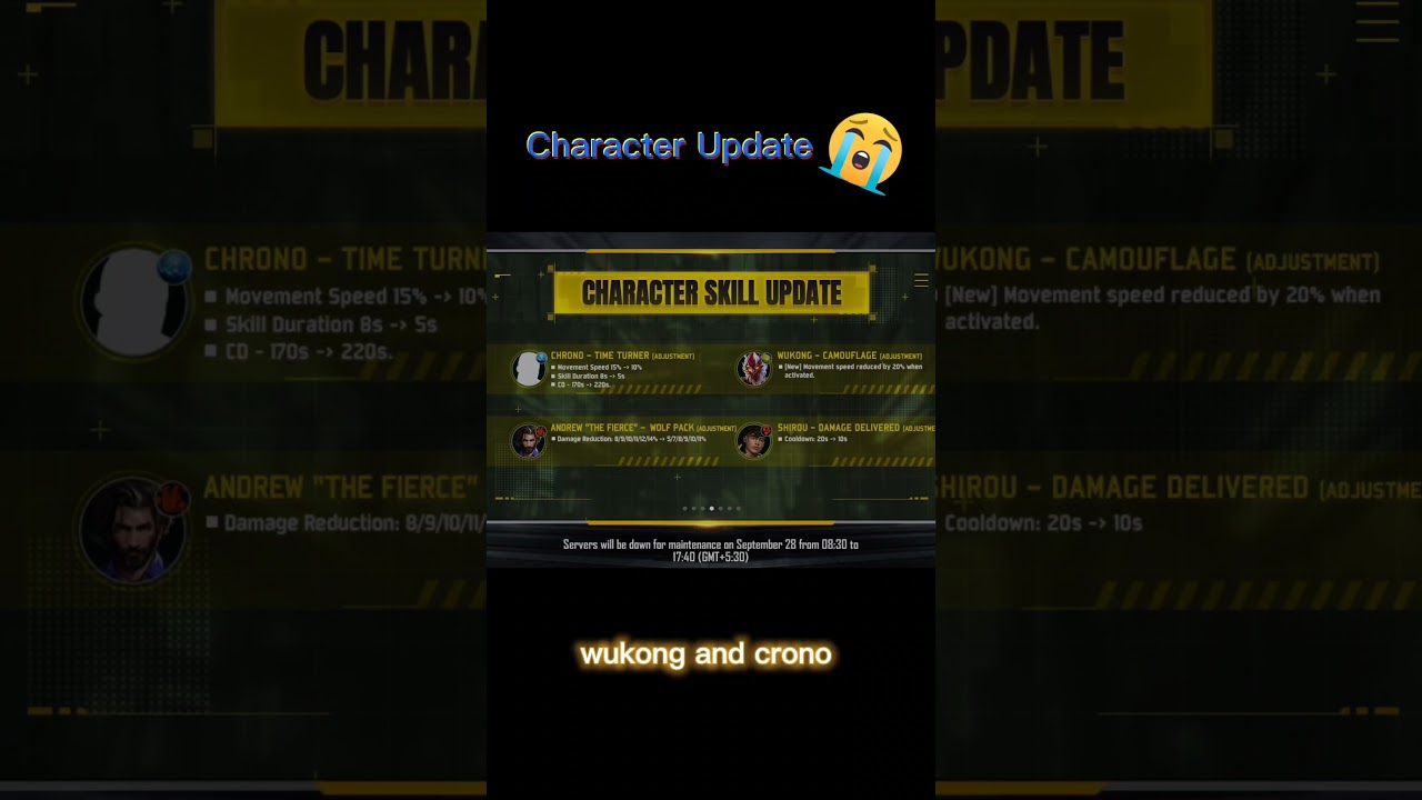 New Character Update😭😭| Maintenance break
