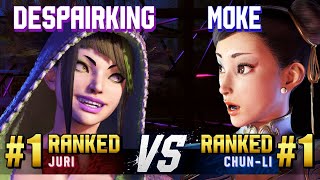 SF6 ▰ DESPAIRKING | LONGZHU (#1 Ranked Juri) vs MOKE (#1 Ranked Chun-Li) ▰ Ranked Matches