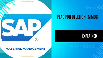 SAPMM | Flag for deletion explained | Material Master| #mm06