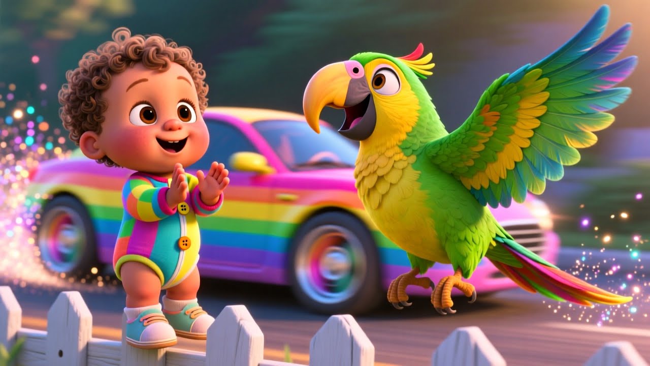 Talking Parrot With Baby | Fun Talking Bird Song for Kids | Colorful Learning Adventure