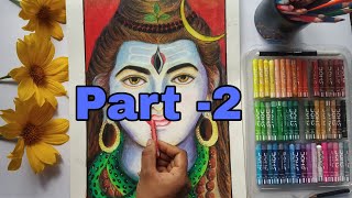how to paint lord shiva with oil pastel (part -2)