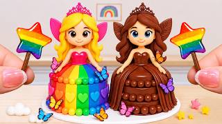 Mini Rainbow Princess VS Chocolate Princess Cake Mini Cakes Compilation Mini Cake Ideas