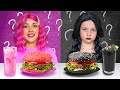 Black vs pink food challenge w gaby and alex family