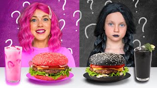 Black Vs Pink Food Challenge w/ Gaby and Alex Family
