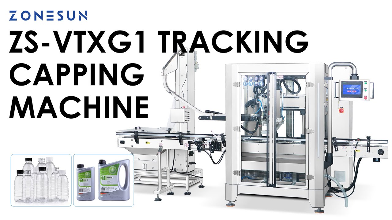 ZONESUN ZS-VTXG1 Automatic Tracking Bottle Capping Machine - YouTube