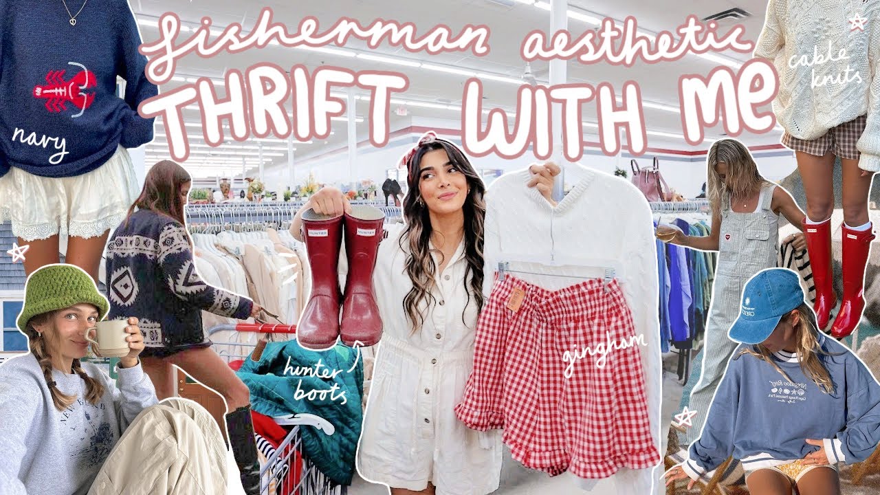 THRIFT WITH ME for FISHERMAN CORE outfits 🦀🌊 *the cutest spring aesthetic!*