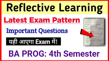 Education- Reflective Learning Question Paper BA PROG 4th Semester DU SOL| Reflective Learning Exam
