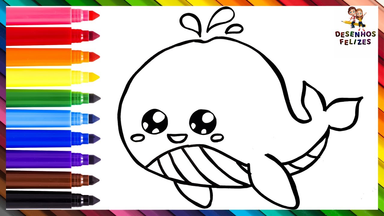 Baleia Para Colorir - Desenhos Para Pintar e se Divertir