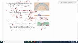 Circular Motion Worksheet Solutions Video