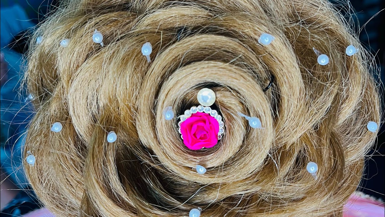How to make easy rose bun hairstyle rose bun hairstyle ⁠ tutorial