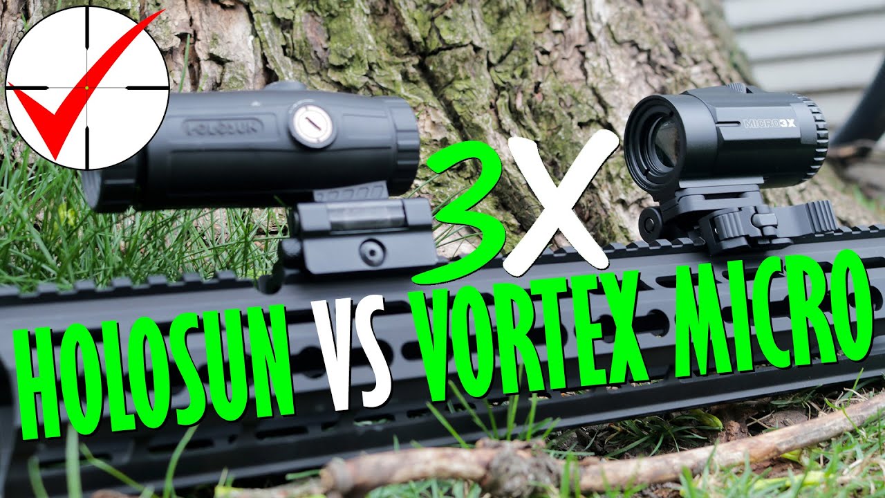 実物Holosun HM3X とVORTEX VMX-3Tセット Holosun HM3x vs Vortex Micro 3x Magnifier - YouTube