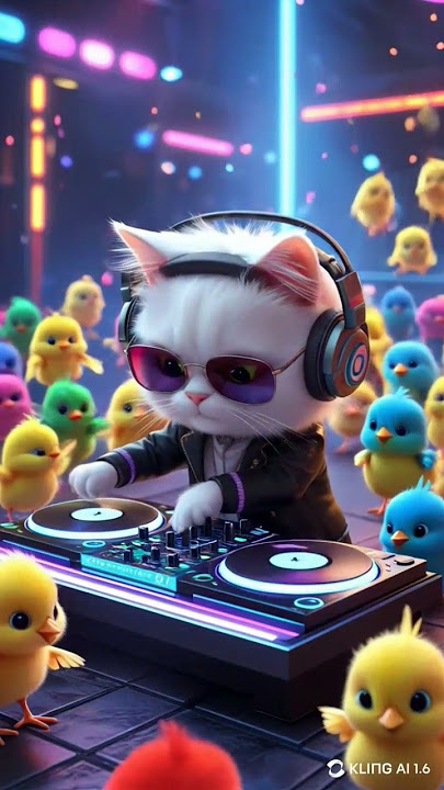 BERJOGET ALA MUSIK DJ BERSAMA CUTE KITTEN #cutechickens #ayampelangi #ayamwarnawarni #shortsfeeds