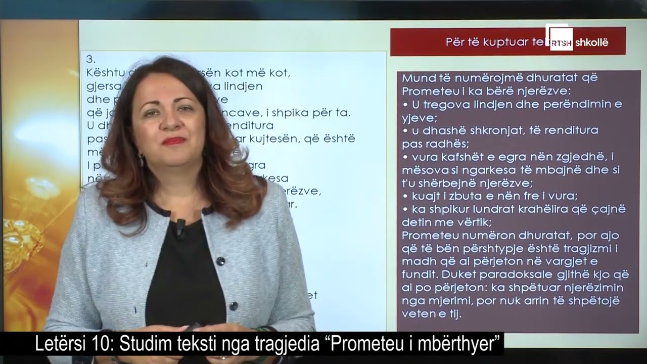 Studim teksti nga tragjedia “Prometeu i mbërthyer” | Letërsi 10
