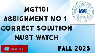 MGT101 Assignment No 1 Fall 2025 | mgt101 assignment no 1 solution| mgt101 assignment 1 fall 2025