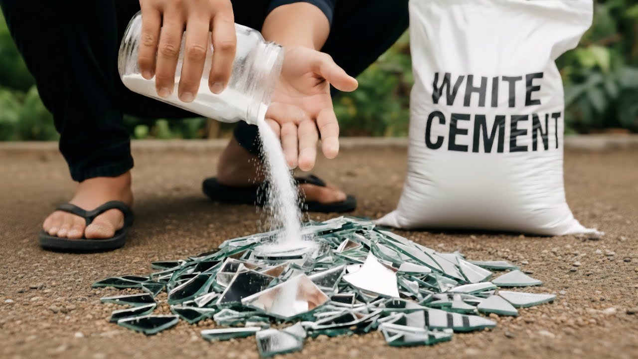 Смешайте битое стекло с белым цементом! Потрясающие результаты на миллионы долларов!