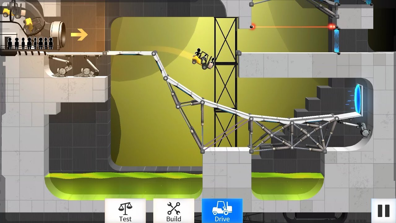 Portal Bridge constructor level 11 (rapid fire) gameplay