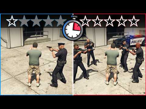 How quickly you get Busted/Wasted by Police with each Wanted Level in GTA 5?