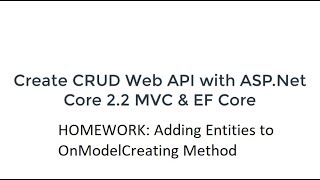 Creating CRUD Web API with ASP.Net Core - Part 19