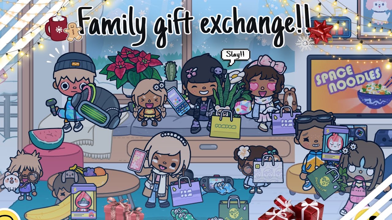 Family gift exchange!!😛🎁💗|| *sillyy* || toca Boca voice roleplay!!🤍